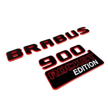 Metallic Brabus 900 ROCKET Edition Embleme Abzeichen Set für Mercedes-Benz G-Klasse W463A rot