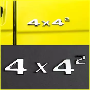 4x4 Squared Badge Trunk Emblem Chrome Sticker Metallic 4pcs für Mercedes G Wagon W463 4x4