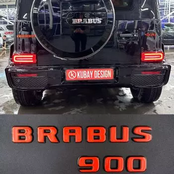 Brabus emblem logo ORANGE metallic for Mercedes-Benz W463A W464 G-Class-Brabus 900