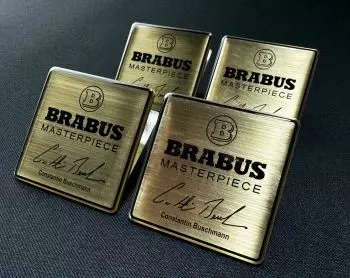  Metallisches Brabus Masterpiece Gold Sitzemblem-Logo-Set für Mercedes-Benz W463A G-Klasse