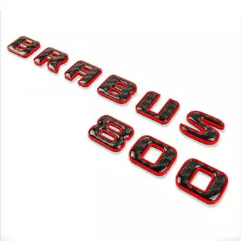 Brabus 800 emblem logo red metallic with carbon for Mercedes-Benz W463A W464 G-Class