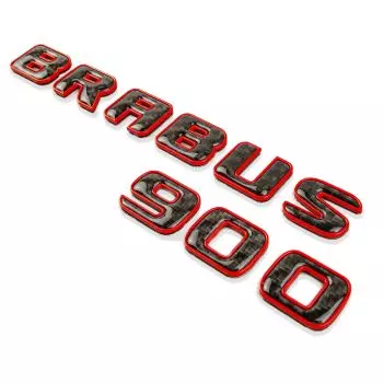 für Mercedes S E C G GT Brabus 900 Black Red Carbon + Metallic-Emblem-Abzeichen