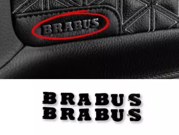 Brabus Schriftzug für Türverkleidung Metallisches Badge für die Autotür Set of 2