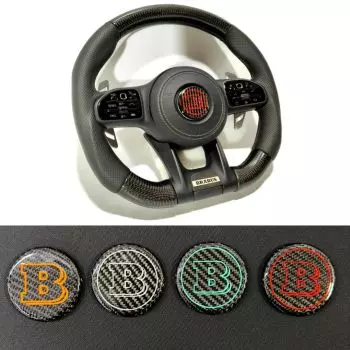 Carbon fiber BRABUS steering wheel cap badge for Mercedes-Benz cars