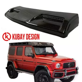 Carbon fiber front roof spoiler with LEDs for Mercedes-Benz W463A 4x4 by Kubay Design