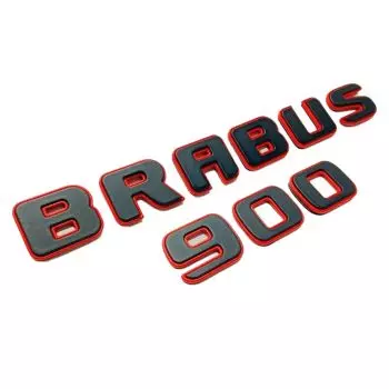 Metallic Embleme Abzeichen Brabus 900 ROCKET Style für Mercedes-Benz G-Klasse W463A Schwarz Rot Set
