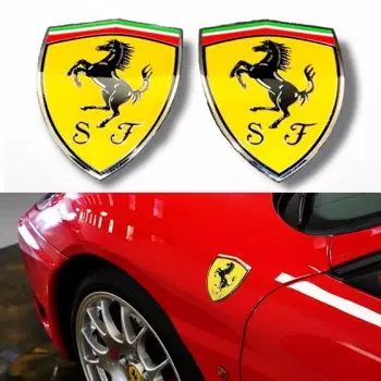 Ferrari 360 Modena Seitenkotflügel Metallic Emblem Abzeichen Set