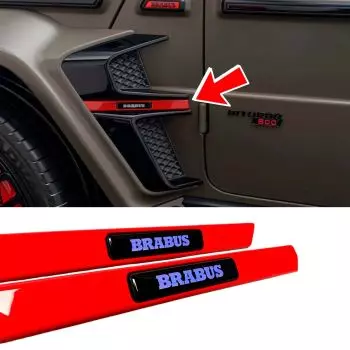 RED Fender Insert LED BLUE Emblem Brabus Style Badge for Mercedes G Wagon W463A