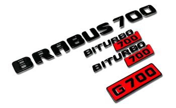  Mercedes Brabus 700 G700 G Wagon W463 W463A Biturbo schwarz rot Abzeichen Emblem