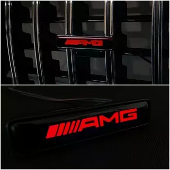 AMG LED Kühlergrill rotes Abzeichen Emblem Logo für Mercedes W463 G Wagon G63 G500 G55