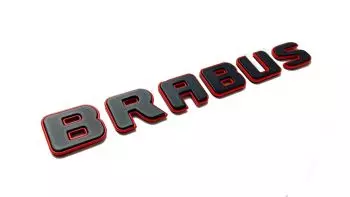 Kofferraum Heckteil Mercedes S E C G GT Brabus ROCKET Black Red Metallic Emblem Badge