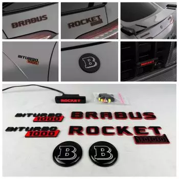 Full Brabus rocket 1000 badge emblem set for Mercedes-Benz cars GT 2024