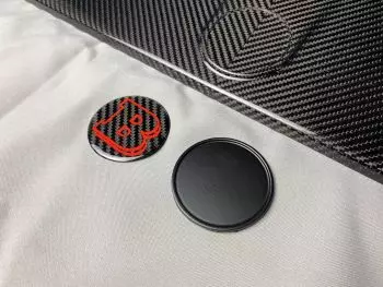 Brabus  black metallic Badge Logo Emblem 53mm für Mercedes-Benz G-Wagen G-Klasse W463 Motorhaube Kofferraum