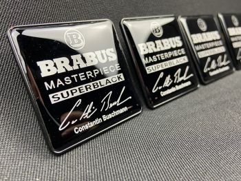 für Mercedes Brabus Masterpiece Super Black Metallic Sitze Emblem Badge Logo Set