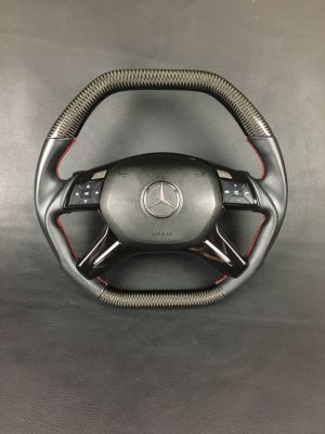 Mercedes-Benz G-Class E-Class GL ML W463 W166 W212 Steering Wheel Carbon Leather