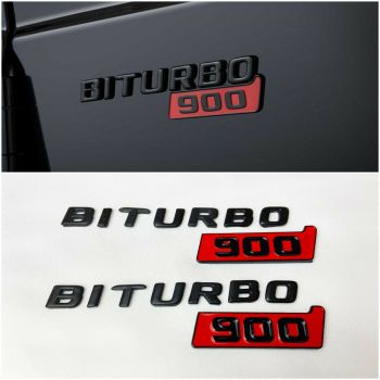 Mercedes S E C G GT Brabus Biturbo 900 Metallic ABS Emblem Logo Abzeichen Set