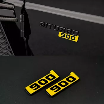 Metallic Brabus 900 yellow fenders emblem logo badges for Mercedes-Benz W463A G-Class
