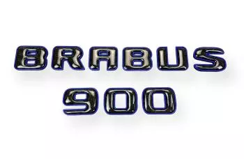 für Mercedes S E  G GT Brabus 900 Black Blue Carbon + Metallic-Emblem-Abzeichen