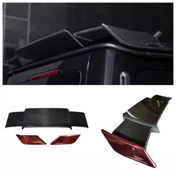 Red carbon fiber rear roof spoiler Brabus Rocket Style for Mercedes-Benz W463, W463A