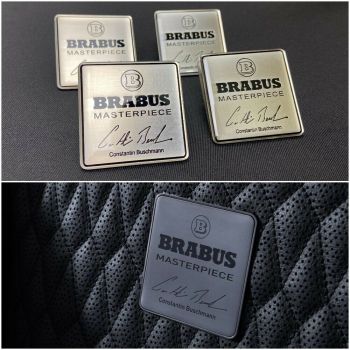 für Mercedes Brabus Masterpiece Metallic Silver Seats Emblem Badge Logo-Set