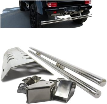 Edelstahl-Heckunterfahrschutz mit Rohren für Mercedes-Benz W463